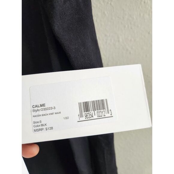 Calme by Johnny Was Black Racer Back Knit Maxi Dress | Size S - Picture 4 of 4